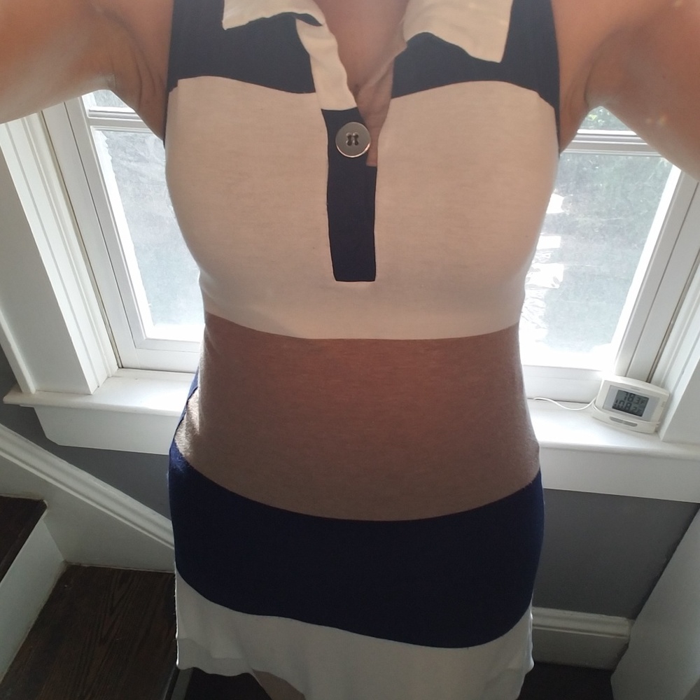 Colorblock Racerback Viscose Dress Small - Picture 3 of 9
